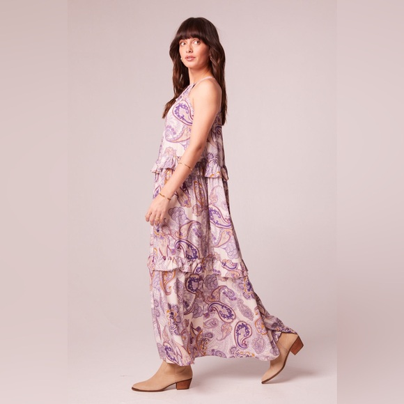 Band Of The Free LILIANE PURPLE PAISLEY TIERED MAXI DRESS - Picture 5 of 5